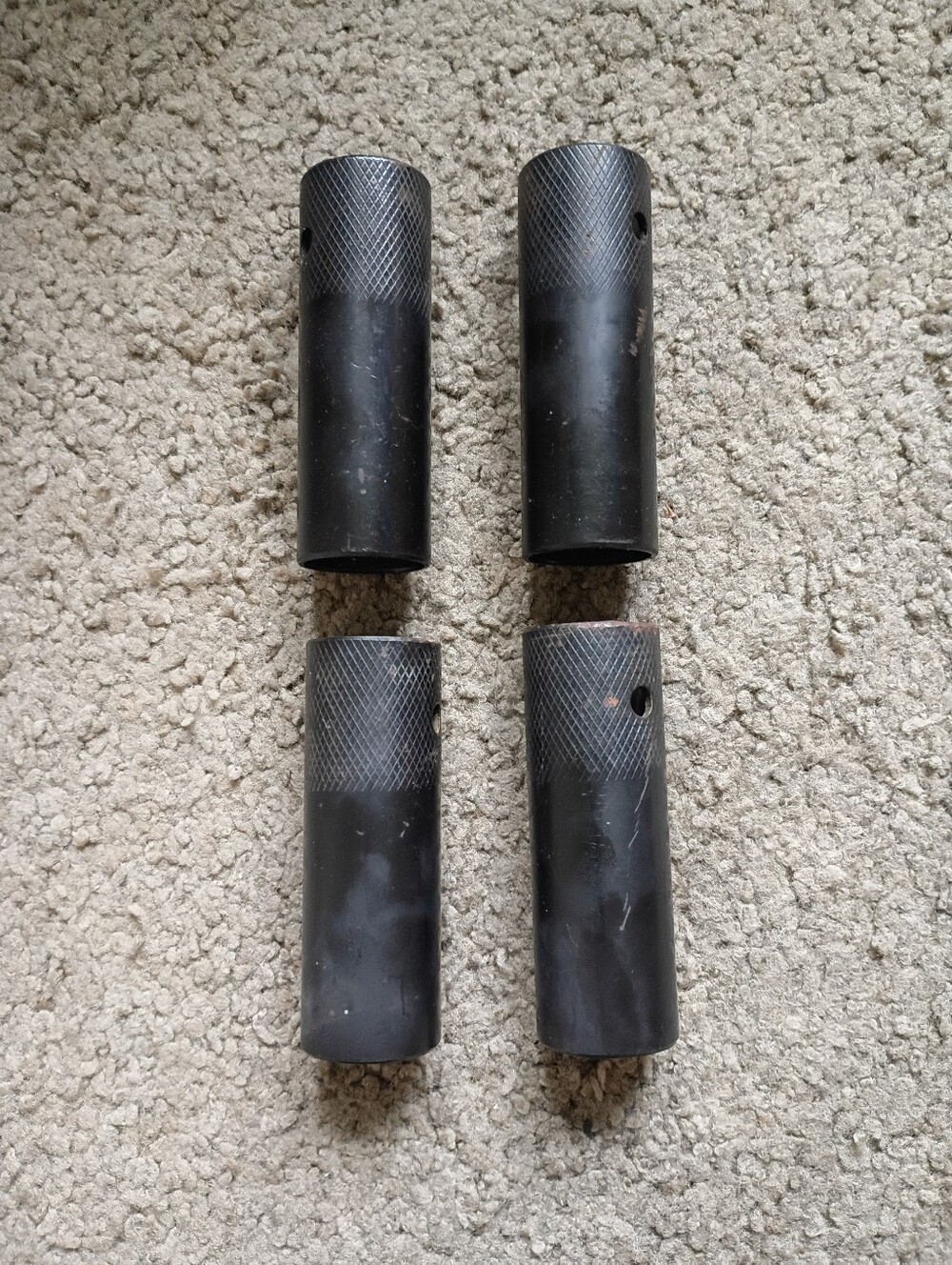 Vintage BMX Freestyle 3/8" (9.5mm) Axle Pegs Black Knurled Old School Set of 4